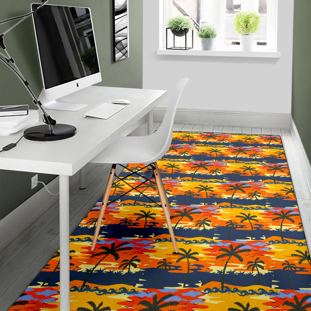 Palm Tree Pattern Print Design PT010 Area Rugs
