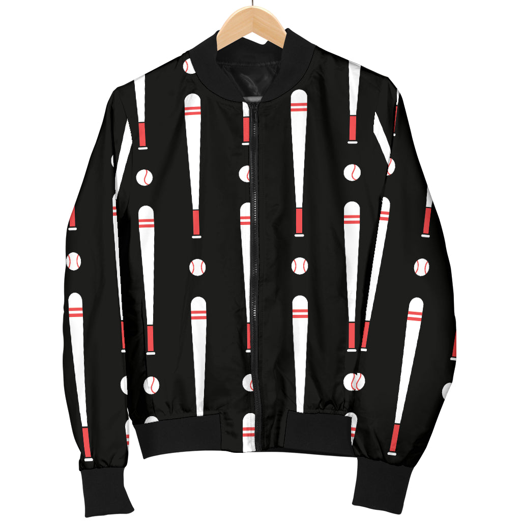 Baseball Pattern Print Design 03 Women's Bomber Jacket