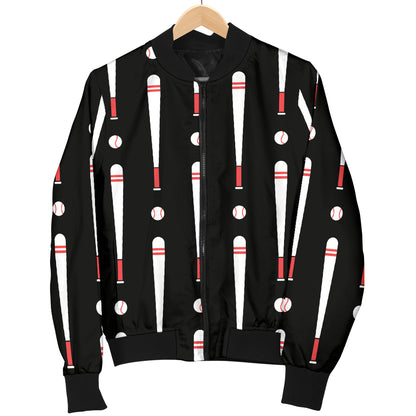 Baseball Pattern Print Design 03 Women's Bomber Jacket