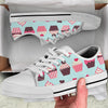 CupCake Print Pattern White Bottom Low Top Shoes