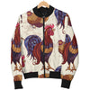 Rooster Pattern Print Design A03 Women's Bomber Jacket