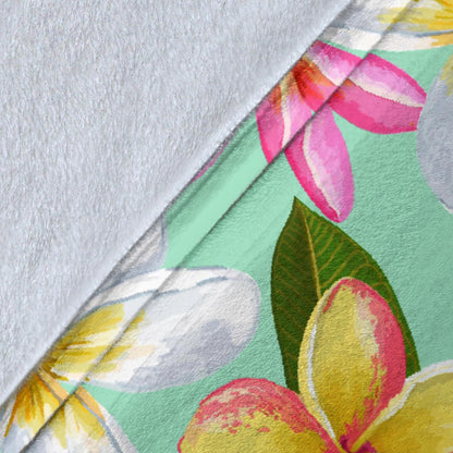 Plumeria Pattern Print Design PM014 Fleece Blanket