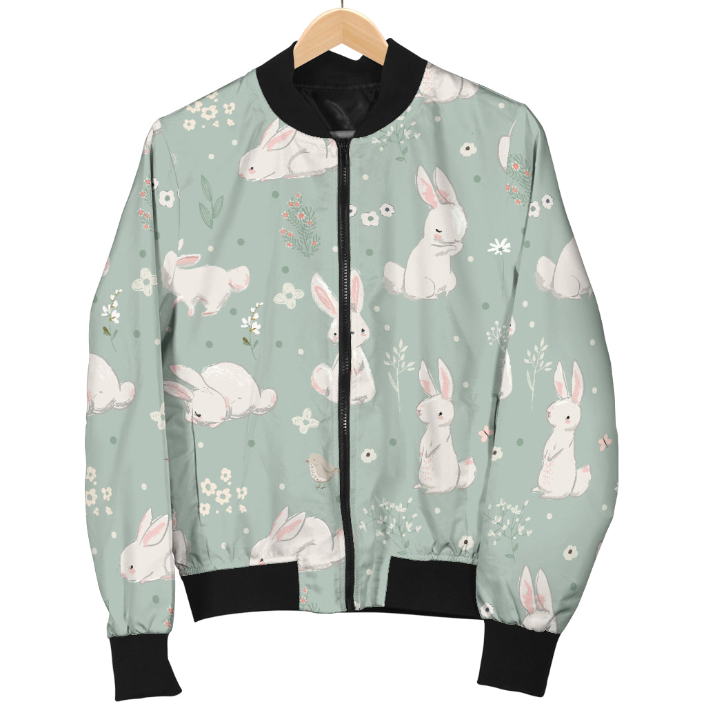 Bunny Pattern Print Design 03 Women's Bomber Jacket