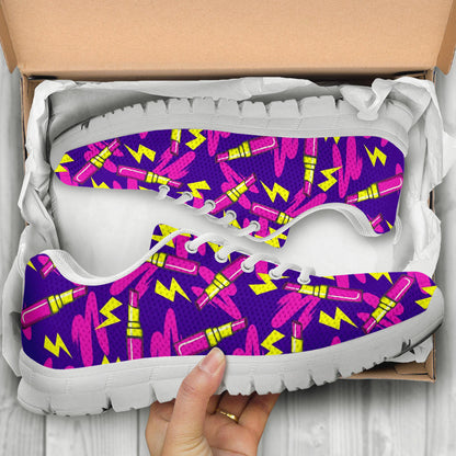 Lipstick Pattern Print Design LT04 Sneakers White Bottom Shoes