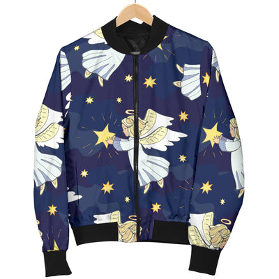 Angel Pattern Print Design 06 Women's Bomber Jacket