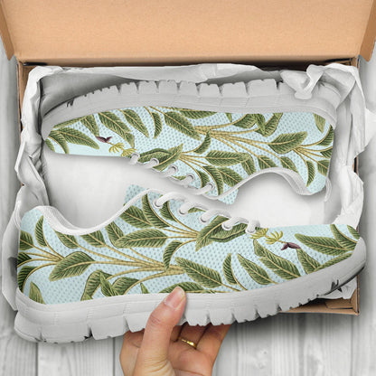 Banana Leaf Pattern Print Design BL03 Sneakers White Bottom Shoes