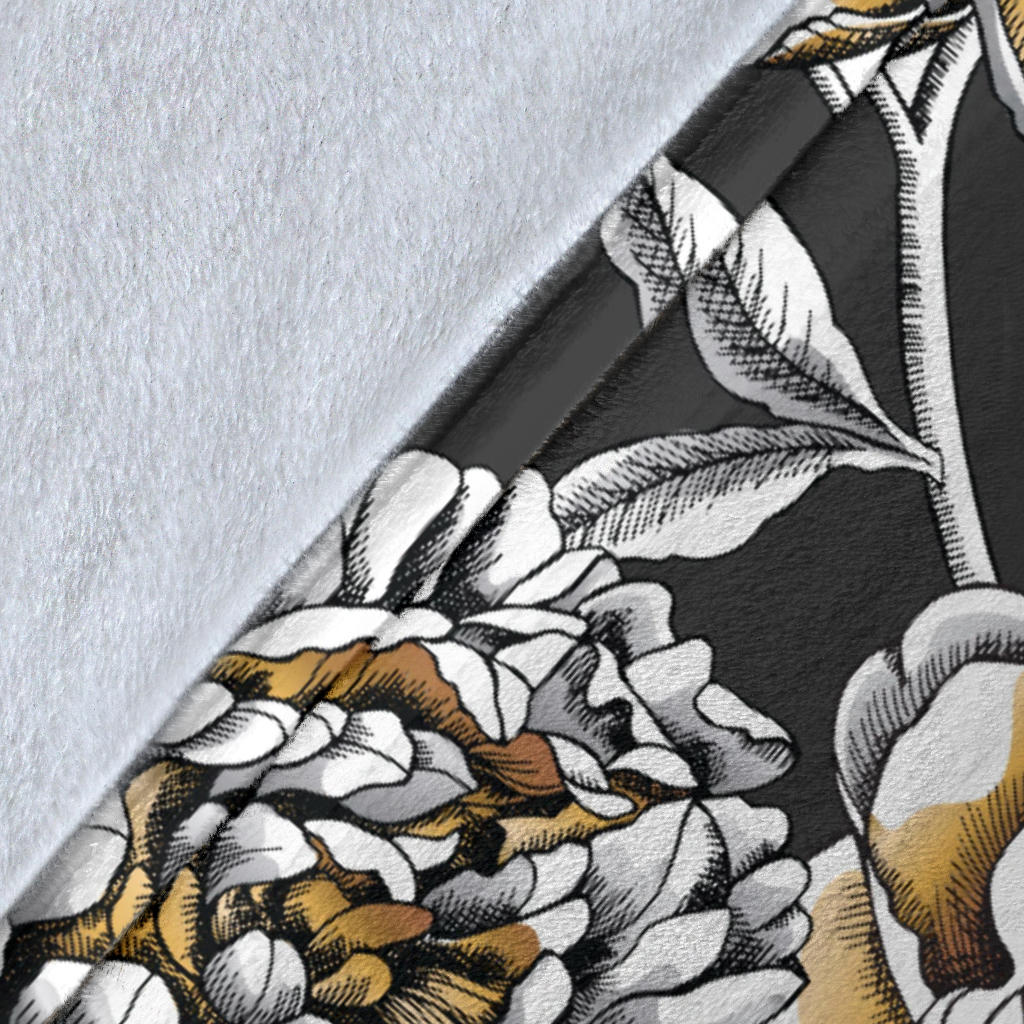 Peony Pattern Print Design PE06 Fleece Blanket