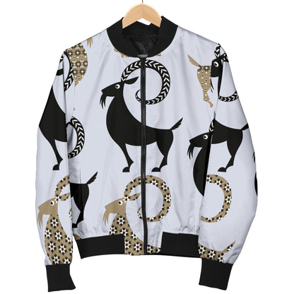 Goat Pattern Print Design 03 Women's Bomber Jacket