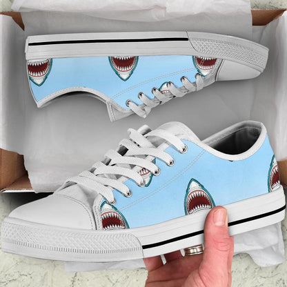 Shark Bite White Bottom Low Top Shoes