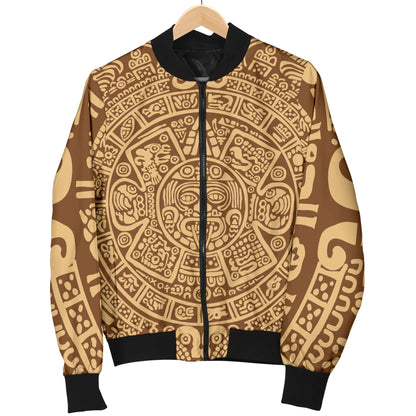 Mayan Pattern Print Design 01 Women's Bomber Jacket