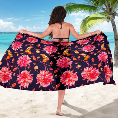 Dahlia Pattern Print Design DH03 Sarong Pareo Wrap