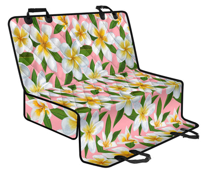 White Plumeria Pattern Print Design PM011 Rear Dog  Seat Cover