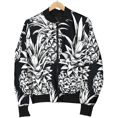 Pineapple Pattern Print Design PP08 Women Bomber Jacket