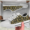 Gold Aztec Tribal White Bottom Low Top Shoes