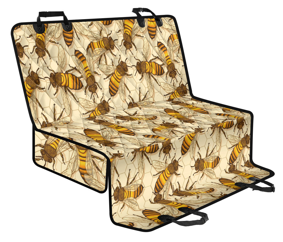 Bee Pattern Print Design BEE05 Rear Dog  Seat Cover