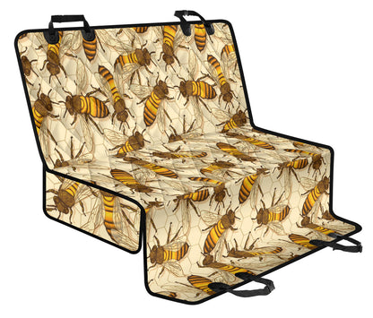 Bee Pattern Print Design BEE05 Rear Dog  Seat Cover
