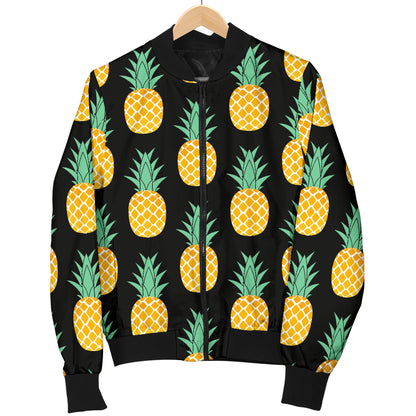 Pineapple Pattern Print Design A03 Women's Bomber Jacket