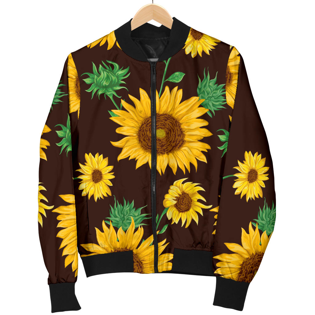 Sunflower Pattern Print Design SF01 Men Bomber Jacket