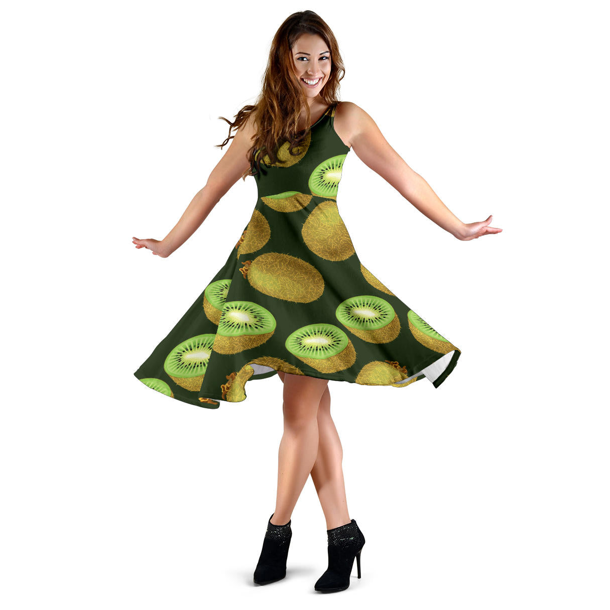 Kiwi Pattern Print Design KW04 Midi Dress