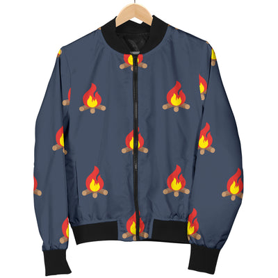 Campfire Pattern Print Design 02 Women's Bomber Jacket