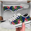 Hibiscus Pattern Print Design HB028 White Bottom Low Top Shoes