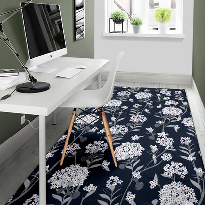 Hydrangea Pattern Print Design HD07 Area Rugs