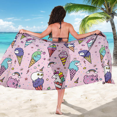 Ice Cream Pattern Print Design IC05 Sarong Pareo Wrap