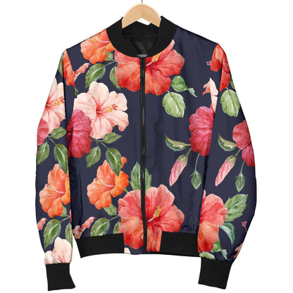 Tropical Flower Pattern Print Design TF020 Men Bomber Jacket