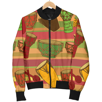 Percussion Pattern Print Design 01 Women's Bomber Jacket