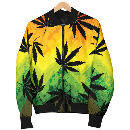 Rasta Pattern Print Design A02 Women's Bomber Jacket