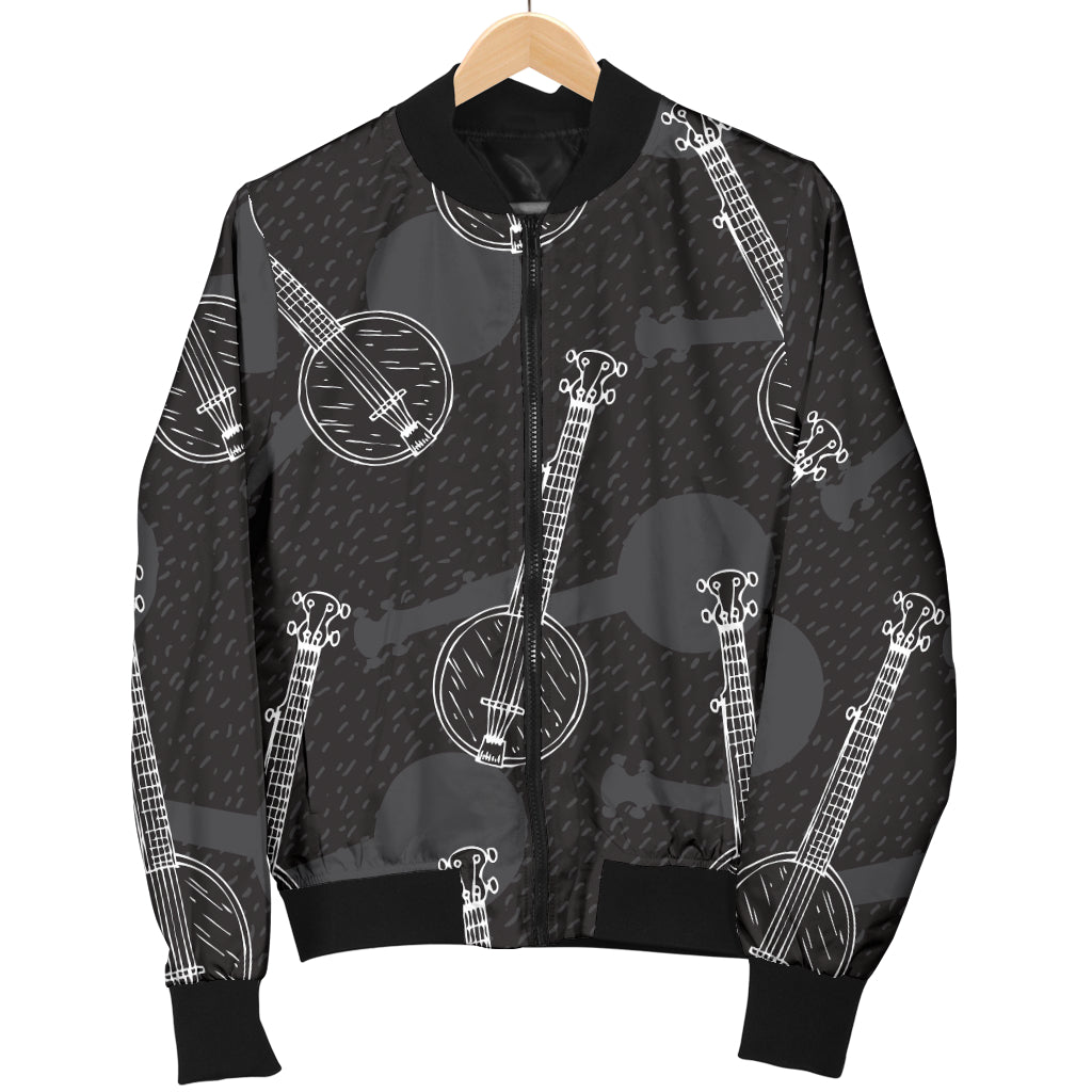 Banjo Pattern Print Design 03 Women's Bomber Jacket