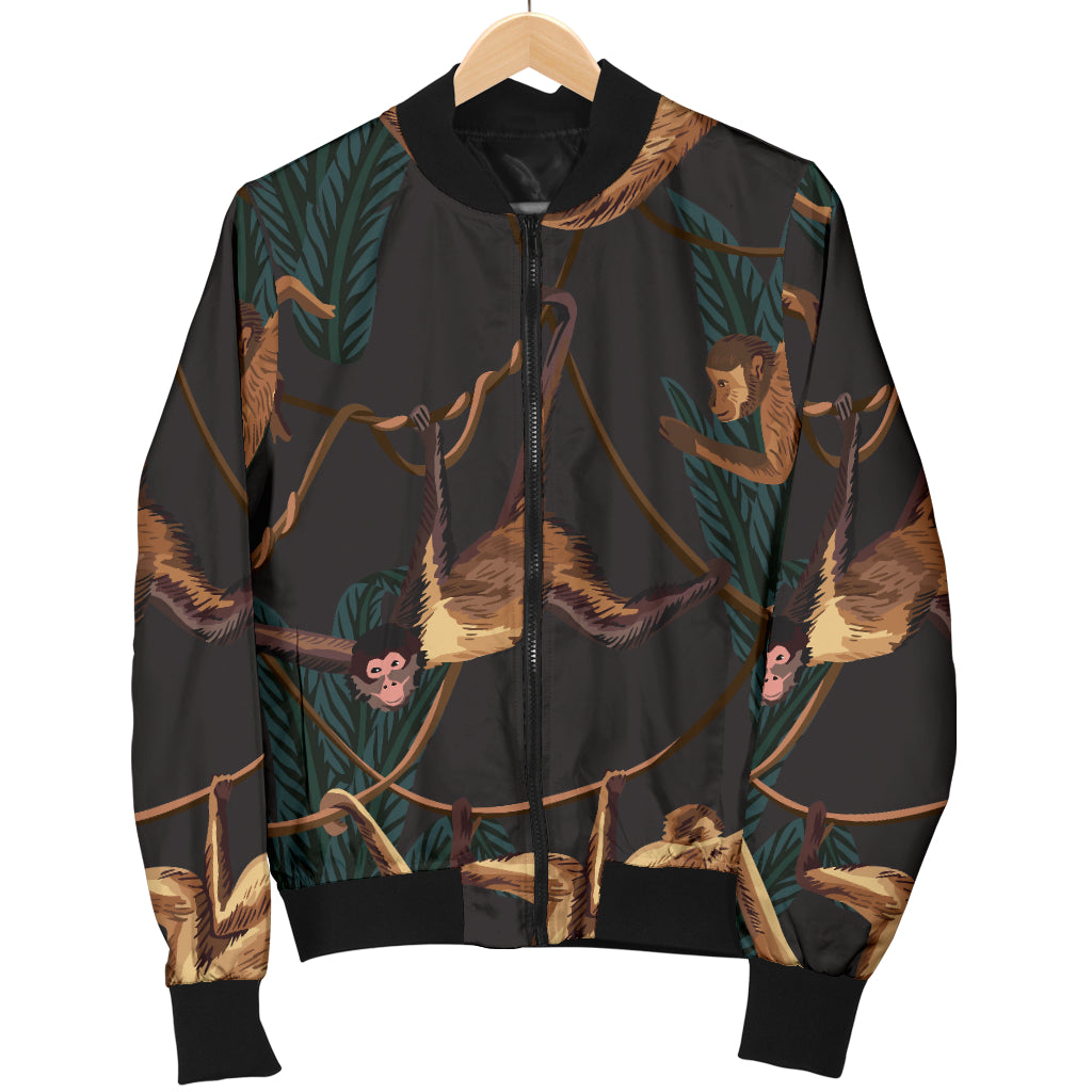 Monkey Pattern Print Design 02 Women's Bomber Jacket
