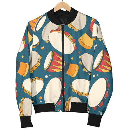 Tambourine Pattern Print Design 01 Women's Bomber Jacket