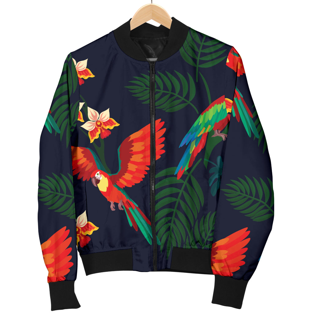 Macaw Pattern Print Design 02 Women's Bomber Jacket