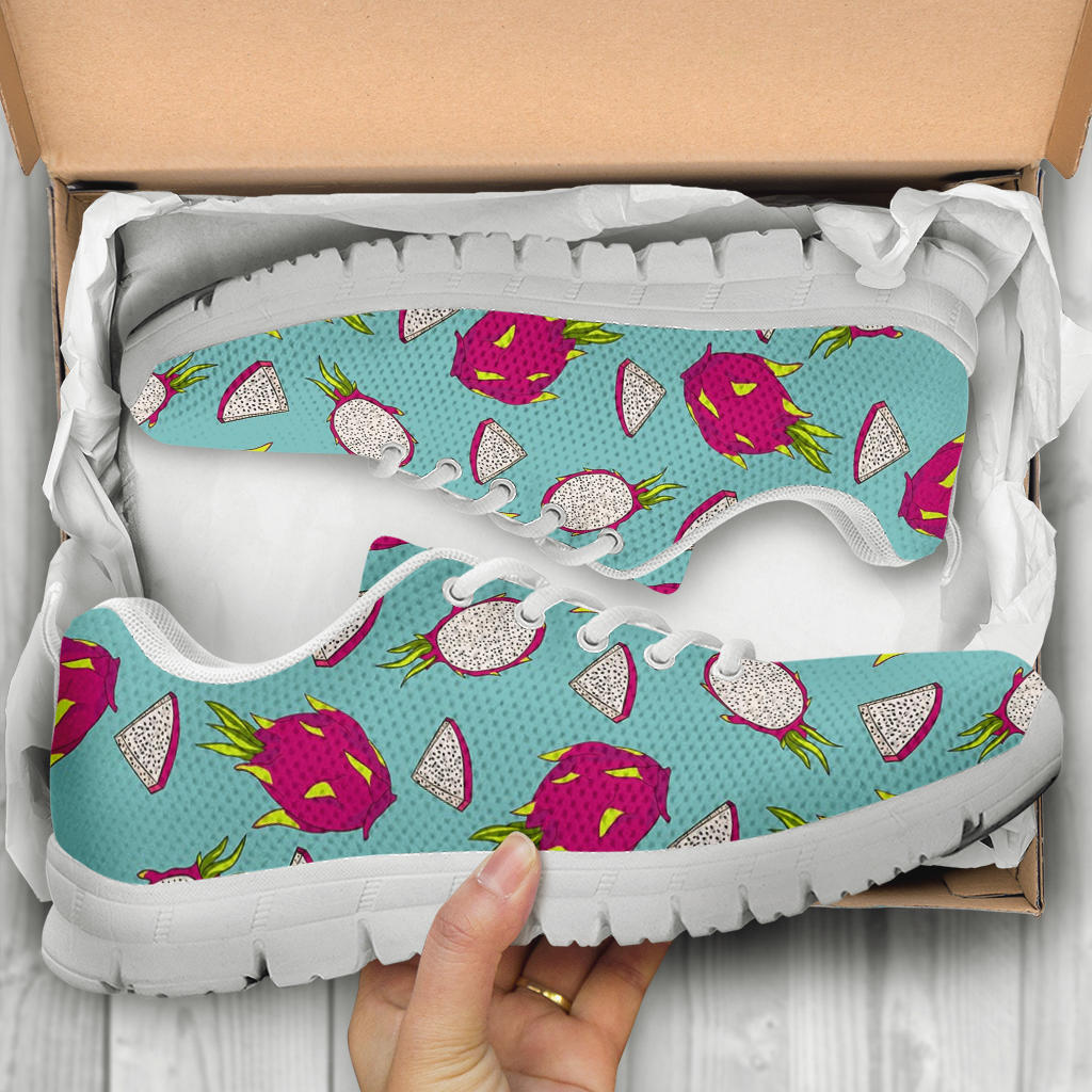 Dragonfruit Pattern Print Design DF01 Sneakers White Bottom Shoes