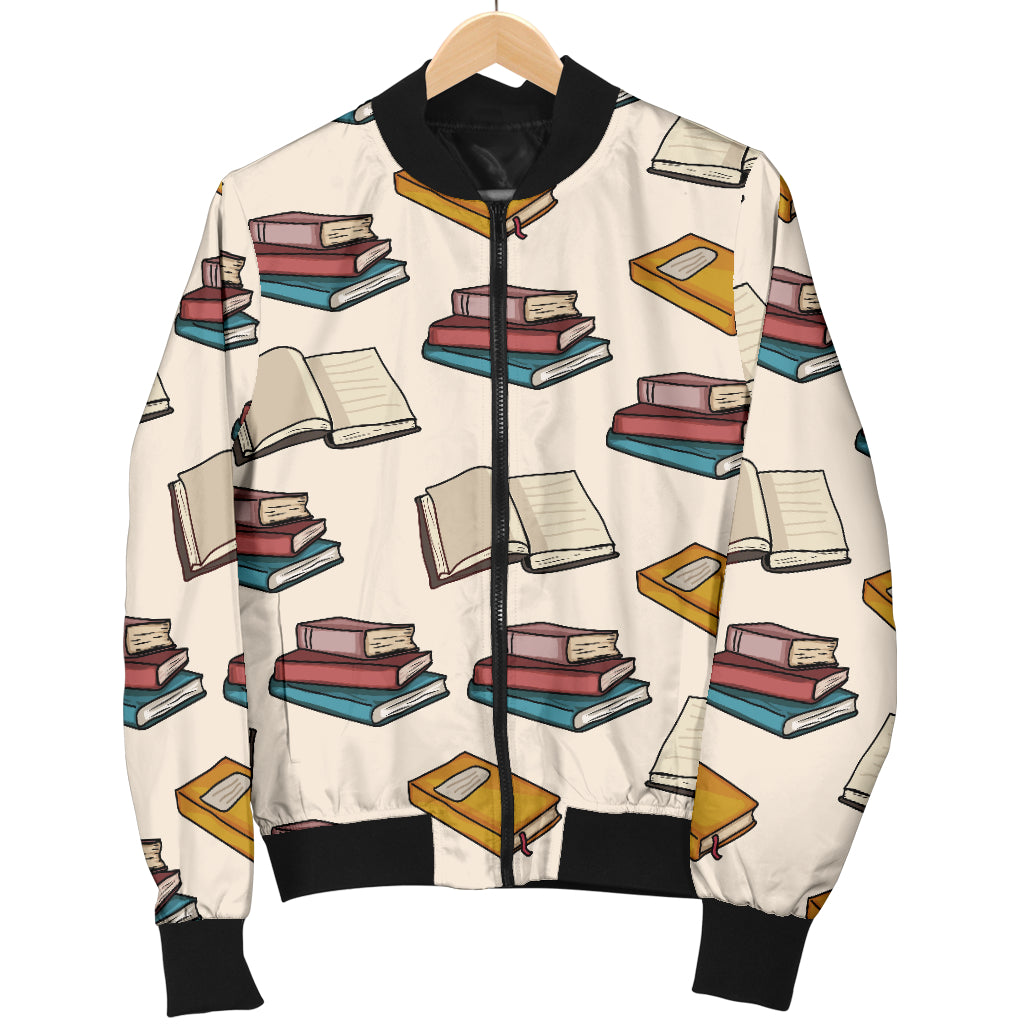 Book Pattern Print Design 04 Women's Bomber Jacket