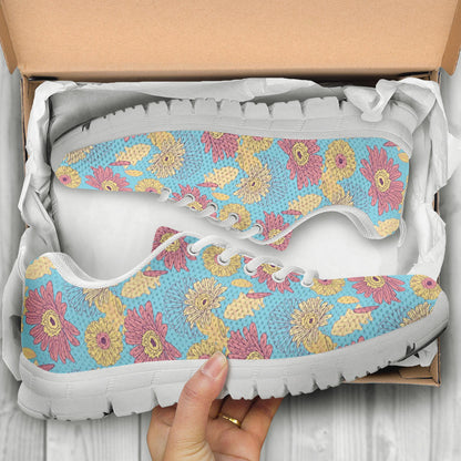Gerberas Pattern Print Design GB04 Sneakers White Bottom Shoes