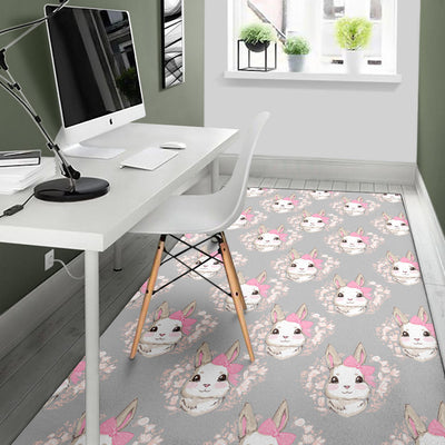 Rabbit Pattern Print Design RB07 Area Rugs