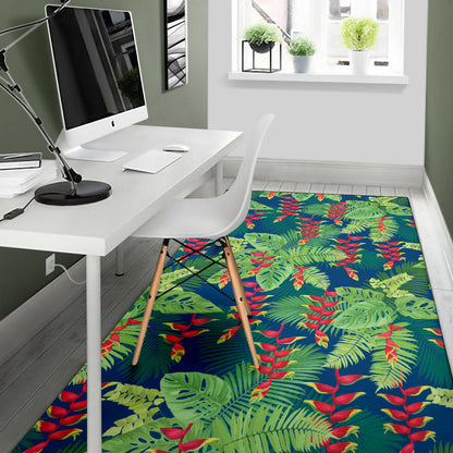 Heliconia Pattern Print Design HL08 Area Rugs