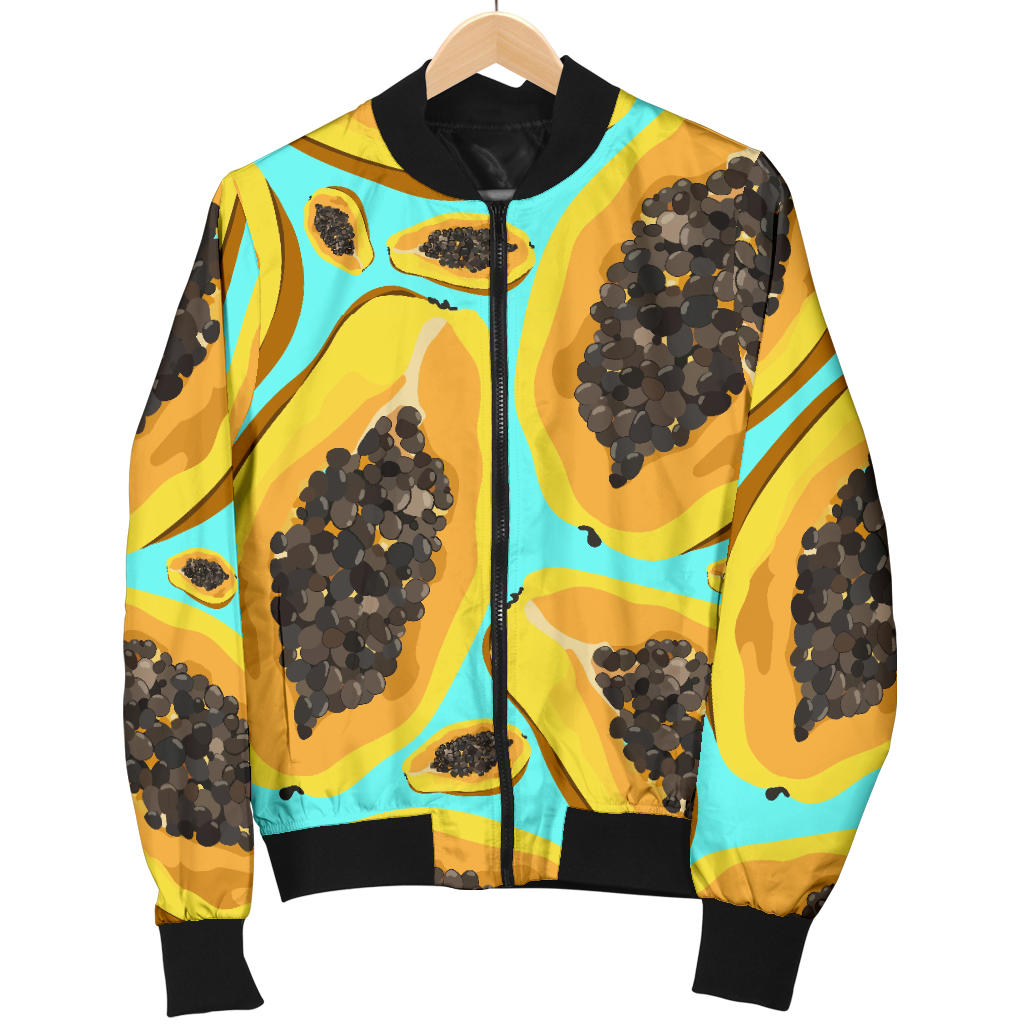 Papaya Pattern Print Design PP03 Men Bomber Jacket