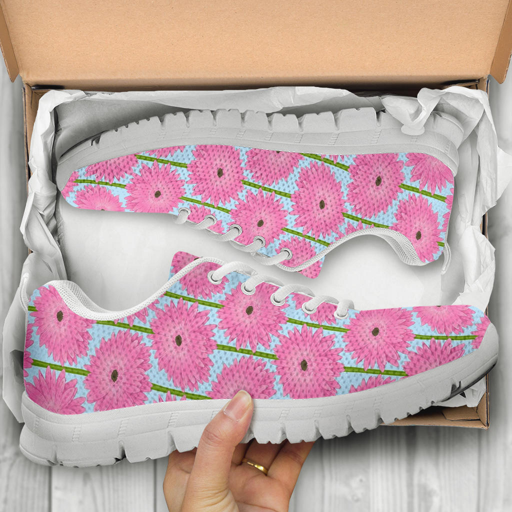 Gerberas Pattern Print Design GB01 Sneakers White Bottom Shoes