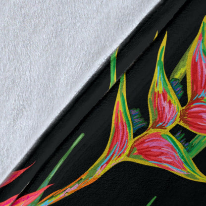Heliconia Pattern Print Design HL01 Fleece Blanket