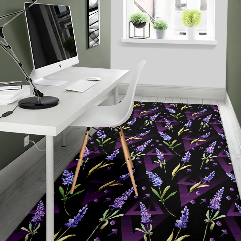 Lavender Pattern Print Design LV07 Area Rugs