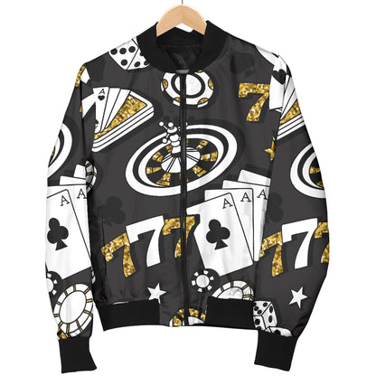 Casino Pattern Print Design 05 Women's Bomber Jacket