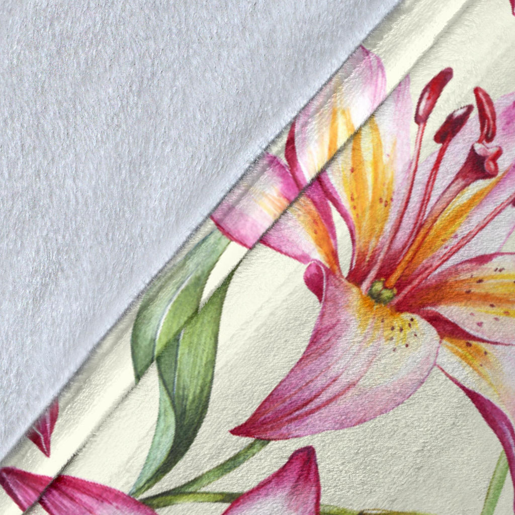 Lily Pattern Print Design LY011 Fleece Blanket