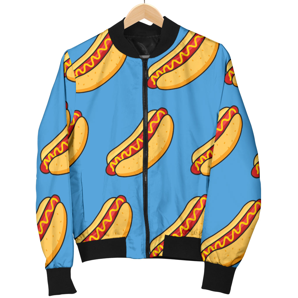 Hot Dog Pattern Print Design 02 Women's Bomber Jacket