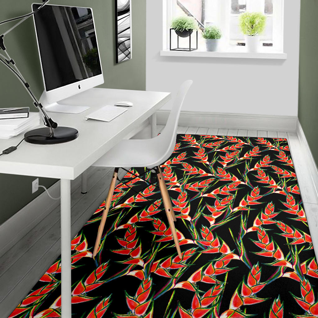 Heliconia Pattern Print Design HL010 Area Rugs