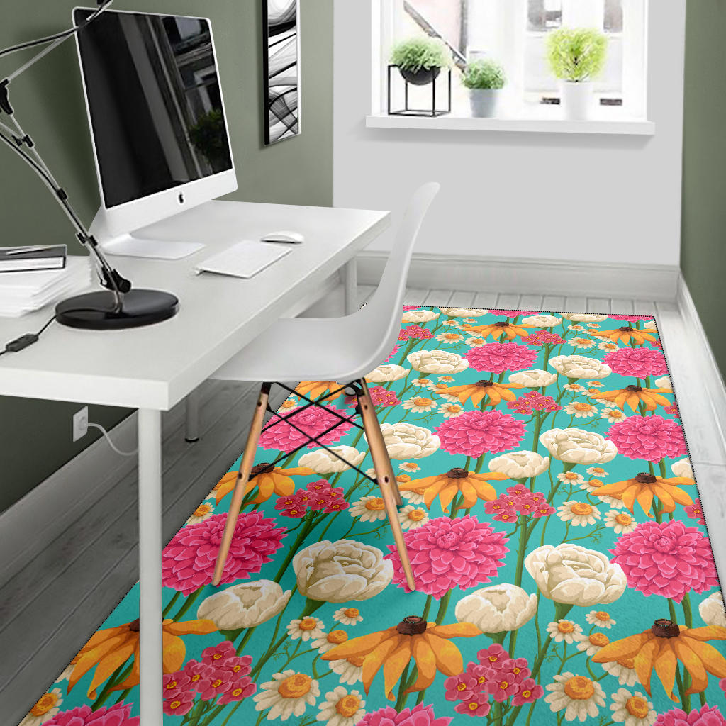 Summer Floral Pattern Print Design SF07 Area Rugs