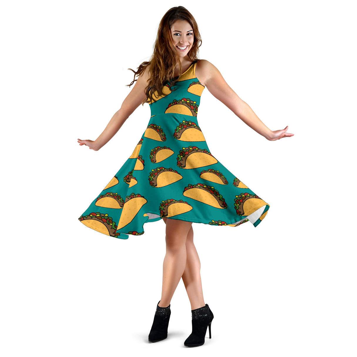 Taco Pattern Print Design TC07 Midi Dress