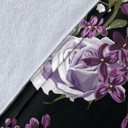 Lilac Pattern Print Design LI04 Fleece Blanket
